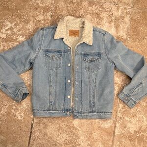 Signature by Levi Strauss Light Blue Denim Jacket with Sherpa Lining